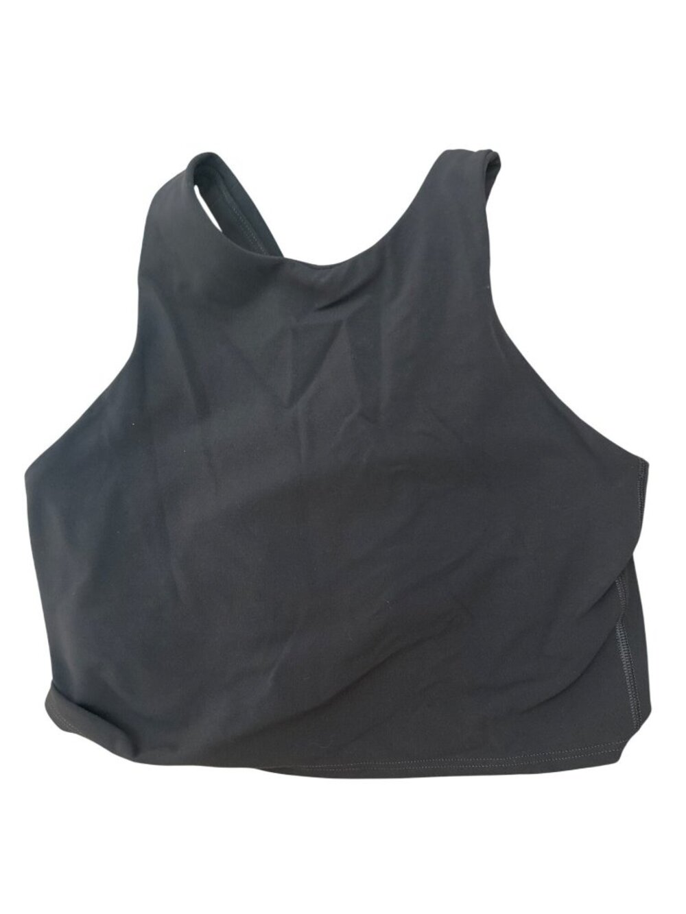 Athleta Cropped Tank Top Small Charcoal Gray High-Neck Racerback Athleisure